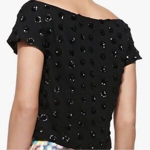 NWT Milly black sequin crop top size 2